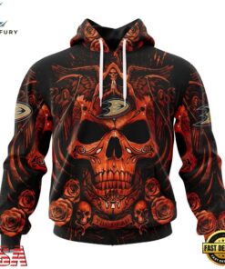 NHL Anaheim Ducks Special Design Halloween With Skull Art Hoodie, T Shirt , NHL Hockey 3D Shirt Nhl Anaheim Ducks Special Design Halloween With Skull Art Hoodie T Shirt 1