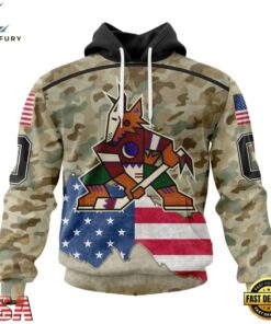 NHL Arizona Coyotes Specialized Kits For United State With Camo Color Hoodie, T Shirt , NHL Hockey 3D Shirt Nhl Arizona Coyotes Specialized Kits For United State With Camo Color Hoodie T Shirt 1