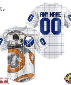NHL Buffalo Sabres x BB 8 D Star War Baseball Jersey , NHL Fan Baseball Jersey Nhl Buffalo Sabres X BB 8 D Star War Baseball Jersey 1