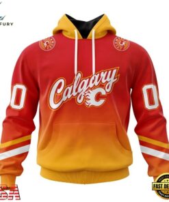 NHL Calgary Flames Special Retro Gradient Design Hoodie, T Shirt, NHL Hockey 3D Shirt Nhl Calgary Flames Special Retro Gradient Design Hoodie T Shirt 1