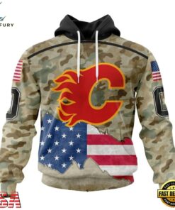 NHL Calgary Flames Specialized Kits For United State With Camo Color Hoodie, T Shirt , NHL Hockey 3D Shirt Nhl Calgary Flames Specialized Kits For United State With Camo Color Hoodie T Shirt 1
