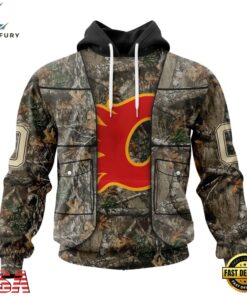NHL Calgary Flames Specialized Unisex Vest Kits With Realtree Camo Hoodie, T Shirt, NHL Hockey 3D Shirt Nhl Calgary Flames Specialized Unisex Vest Kits With Realtree Camo Hoodie T Shirt 1