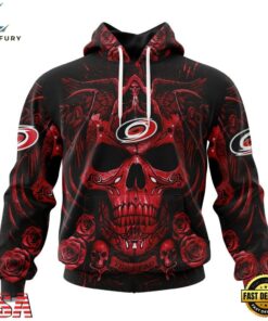 NHL Carolina Hurricanes Special Design Halloween With Skull Art Hoodie, T Shirt , NHL Hockey 3D Shirt Nhl Carolina Hurricanes Special Design Halloween With Skull Art Hoodie T Shirt 1