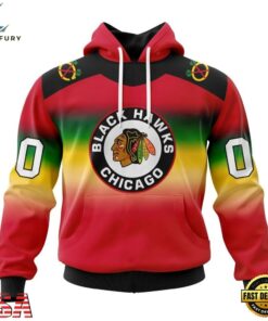 NHL Chicago Blackhawks Special Retro Gradient Design Hoodie, T Shirt, NHL Hockey 3D Shirt Nhl Chicago Blackhawks Special Retro Gradient Design Hoodie T Shirt 1