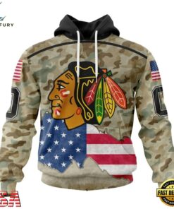 NHL Chicago BlackHawks Specialized Kits For United State With Camo Color Hoodie, T Shirt , NHL Hockey 3D Shirt Nhl Chicago Blackhawks Specialized Kits For United State With Camo Color Hoodie T Shirt 1