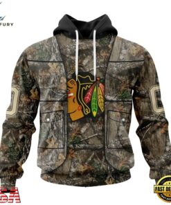 NHL Chicago BlackHawks Specialized Unisex Vest Kits With Realtree Camo Hoodie, T Shirt, NHL Hockey 3D Shirt Nhl Chicago Blackhawks Specialized Unisex Vest Kits With Realtree Camo Hoodie T Shirt 1