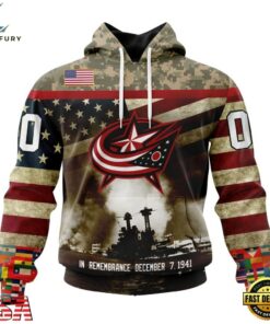 NHL Columbus Blue Jackets Specialized Unisex Kits Remember Pearl Harbor Hoodie, T Shirt , NHL Hockey 3D Shirt Nhl Columbus Blue Jackets Specialized Unisex Kits Remember Pearl Harbor Hoodie T Shirt 1