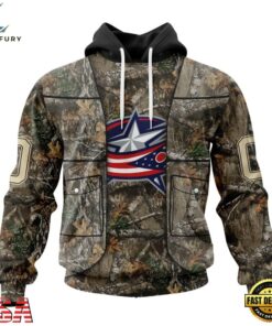 NHL Columbus Blue Jackets Specialized Unisex Vest Kits With Realtree Camo Hoodie, T Shirt, NHL Hockey 3D Shirt Nhl Columbus Blue Jackets Specialized Unisex Vest Kits With Realtree Camo Hoodie T Shirt 1