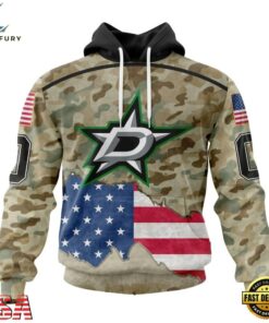 NHL Dallas Stars Specialized Kits For United State With Camo Color Hoodie, T Shirt , NHL Hockey 3D Shirt Nhl Dallas Stars Specialized Kits For United State With Camo Color Hoodie T Shirt 1