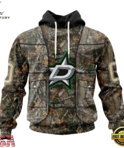 NHL Dallas Stars Specialized Unisex Vest Kits With Realtree Camo Hoodie, T Shirt, NHL Hockey 3D Shirt Nhl Dallas Stars Specialized Unisex Vest Kits With Realtree Camo Hoodie T Shirt 1