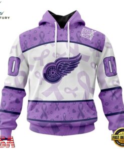 NHL Detroit Red Wings Special Lavender Fight Cancer Hoodie, T Shirt , NHL Hockey 3D Shirt Nhl Detroit Red Wings Special Lavender Fight Cancer Hoodie T Shirt 1