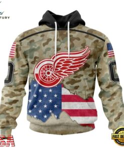 NHL Detroit Red Wings Specialized Kits For United State With Camo Color Hoodie, T Shirt , NHL Hockey 3D Shirt Nhl Detroit Red Wings Specialized Kits For United State With Camo Color Hoodie T Shirt 1