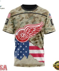 NHL Detroit Red Wings Specialized Kits For United State With Camo Color Hoodie, T Shirt , NHL Hockey 3D Shirt Nhl Detroit Red Wings Specialized Kits For United State With Camo Color Hoodie T Shirt 4