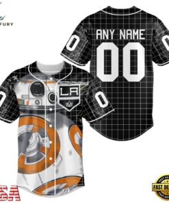 NHL Los Angeles Kings x BB 8 D Star War Baseball Jersey , NHL Fan Baseball Jersey Nhl Los Angeles Kings X BB 8 D Star War Baseball Jersey 1