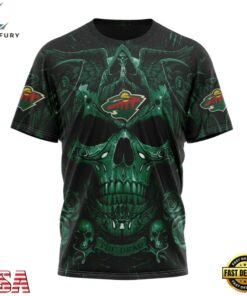 NHL Minnesota Wild Special Design Halloween With Skull Art Hoodie, T Shirt , NHL Hockey 3D Shirt Nhl Minnesota Wild Special Design Halloween With Skull Art Hoodie T Shirt 4