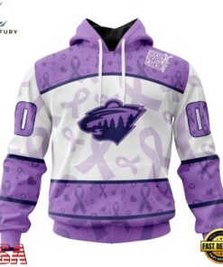 NHL Minnesota Wild Special Lavender Fight Cancer Hoodie, T Shirt , NHL Hockey 3D Shirt Nhl Minnesota Wild Special Lavender Fight Cancer Hoodie T Shirt 1