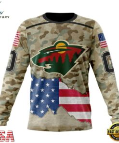 NHL Minnesota Wild Specialized Kits For United State With Camo Color Hoodie, T Shirt , NHL Hockey 3D Shirt Nhl Minnesota Wild Specialized Kits For United State With Camo Color Hoodie T Shirt 3