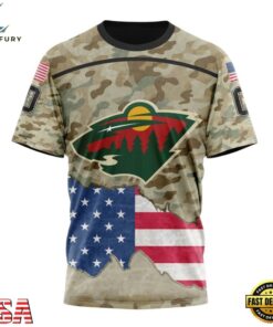 NHL Minnesota Wild Specialized Kits For United State With Camo Color Hoodie, T Shirt , NHL Hockey 3D Shirt Nhl Minnesota Wild Specialized Kits For United State With Camo Color Hoodie T Shirt 4