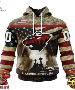 NHL Minnesota Wild Specialized Unisex Kits Remember Pearl Harbor Hoodie, T Shirt , NHL Hockey 3D Shirt Nhl Minnesota Wild Specialized Unisex Kits Remember Pearl Harbor Hoodie T Shirt 1