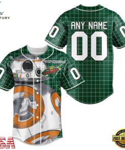 NHL Minnesota Wild x BB 8 D Star War Baseball Jersey , NHL Fan Baseball Jersey Nhl Minnesota Wild X BB 8 D Star War Baseball Jersey 1