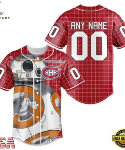 NHL Montreal Canadiens x BB 8 D Star War Baseball Jersey , NHL Fan Baseball Jersey Nhl Montreal Canadiens X BB 8 D Star War Baseball Jersey 1