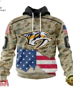 NHL Nashville Predators Specialized Kits For United State With Camo Color Hoodie, T Shirt , NHL Hockey 3D Shirt Nhl Nashville Predators Specialized Kits For United State With Camo Color Hoodie T Shirt 1