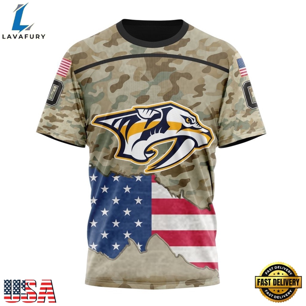 NHL Nashville Predators Specialized Kits For United State With Camo Color Hoodie, T Shirt , NHL Hockey 3D Shirt Nhl Nashville Predators Specialized Kits For United State With Camo Color Hoodie T Shirt 4