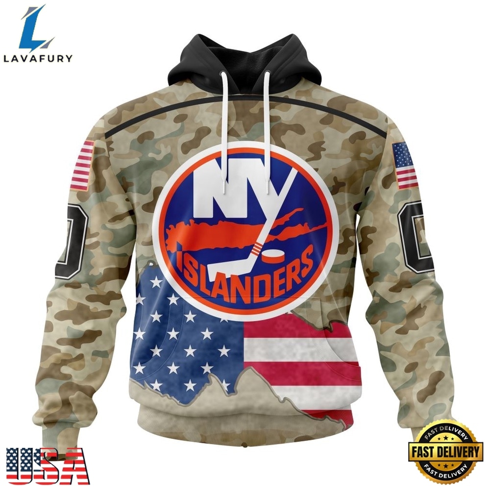 NHL New York Islanders Specialized Kits For United State With Camo Color Hoodie, T Shirt , NHL Hockey 3D Shirt Nhl New York Islanders Specialized Kits For United State With Camo Color Hoodie T Shirt 1