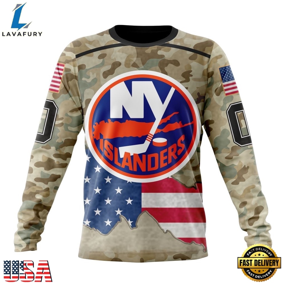 NHL New York Islanders Specialized Kits For United State With Camo Color Hoodie, T Shirt , NHL Hockey 3D Shirt Nhl New York Islanders Specialized Kits For United State With Camo Color Hoodie T Shirt 3