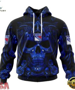 NHL New York Rangers Special Design Halloween With Skull Art Hoodie, T Shirt , NHL Hockey 3D Shirt Nhl New York Rangers Special Design Halloween With Skull Art Hoodie T Shirt 1