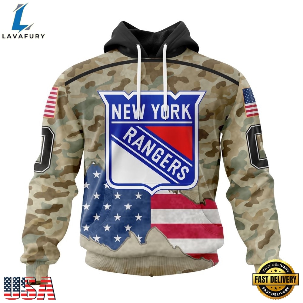 NHL New York Rangers Specialized Kits For United State With Camo Color Hoodie, T Shirt , NHL Hockey 3D Shirt Nhl New York Rangers Specialized Kits For United State With Camo Color Hoodie T Shirt 1