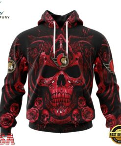 NHL Ottawa Senators Special Design Halloween With Skull Art Hoodie, T Shirt , NHL Hockey 3D Shirt Nhl Ottawa Senators Special Design Halloween With Skull Art Hoodie T Shirt 1