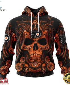 NHL Philadelphia Flyers Special Design Halloween With Skull Art Hoodie, T Shirt , NHL Hockey 3D Shirt Nhl Philadelphia Flyers Special Design Halloween With Skull Art Hoodie T Shirt 1