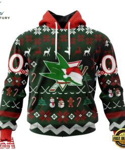 NHL San Jose Sharks Hockey Christmas Is Coming 2026 Hoodie, T Shirt , NHL Hockey 3D Shirt Nhl San Jose Sharks Hockey Christmas IS Coming 2026 Hoodie T Shirt 1