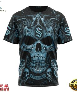 NHL Seattle Kraken Special Design Halloween With Skull Art Hoodie, T Shirt , NHL Hockey 3D Shirt Nhl Seattle Kraken Special Design Halloween With Skull Art Hoodie T Shirt 4