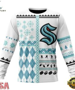 NHL Seattle Kraken Specialized Christmas Is Coming New Design Hoodie, T Shirt , NHL Hockey 3D Shirt Nhl Seattle Kraken Specialized Christmas IS Coming New Design Hoodie T Shirt 3