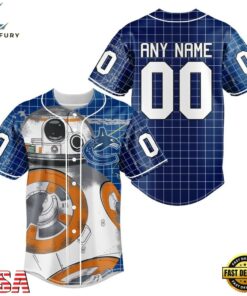 NHL Vancouver Canucks x BB 8 D Star War Baseball Jersey , NHL Fan Baseball Jersey Nhl Vancouver Canucks X BB 8 D Star War Baseball Jersey 1