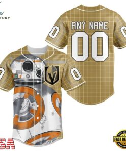 NHL Vegas Golden Knights x BB 8 D Star War Baseball Jersey , NHL Fan Baseball Jersey Nhl Vegas Golden Knights X BB 8 D Star War Baseball Jersey 1