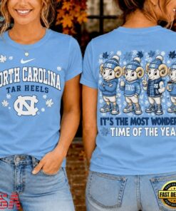 North Carolina Tar Heels 2026 NCAA Autumn Festive Cheer T Shirt , NCAA 3D Graphic Tee North Carolina Tar Heels 2026 Ncaa Autumn Festive Cheer T Shirt