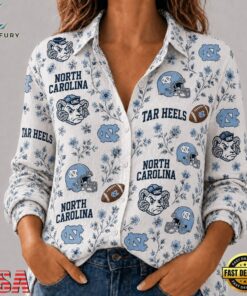 North Carolina Tar Heels NCAA College Spirit Blossoms Women Casual Shirt, Trendy NCAA Women Shirt North Carolina Tar Heels Ncaa College Spirit Blossoms Women Casual Shirt