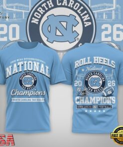 North Carolina Tar Heels NCAA Road to Glory 2026 Football Champions 3D Shirt , NCAA 3D Graphic Tee North Carolina Tar Heels Ncaa Road TO Glory 2026 Football Champions 3D Shirt