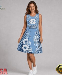 North Carolina Tar Heels NCAA Sporty Floral Elegance Women’s Sleeveless Dress, NCAA Women Summer Dress North Carolina Tar Heels Ncaa Sporty Floral Elegance Women S Sleeveless Dress