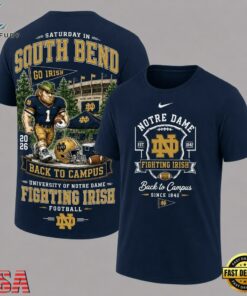 Notre Dame Fighting Irish 2026 NCAA Back To Campus 3D Shirt , NCAA 3D Graphic Tee Notre Dame Fighting Irish 2026 Ncaa Back TO Campus 3D Shirt