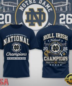 Notre Dame Fighting Irish NCAA Road to Glory 2026 Football Champions 3D Shirt , NCAA 3D Graphic Tee Notre Dame Fighting Irish Ncaa Road TO Glory 2026 Football Champions 3D Shirt