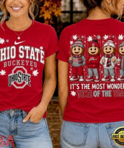 Ohio State Buckeyes 2026 NCAA Autumn Festive Cheer T Shirt , NCAA 3D Graphic Tee Ohio State Buckeyes 2026 Ncaa Autumn Festive Cheer T Shirt