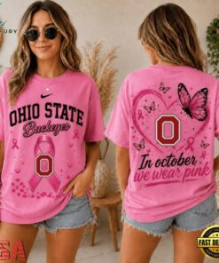 Ohio State Buckeyes 2026 NCAA Pink October Breast Cancer Awareness Fan Pride Unisex T Shirt , NCAA 3D Graphic Tee Ohio State Buckeyes 2026 Ncaa Pink October Breast Cancer Awareness Fan Pride Unisex T Shirt