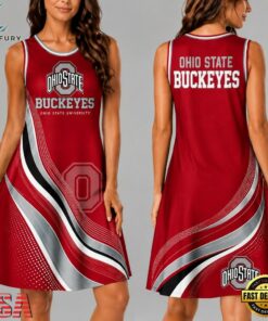 Ohio State Buckeyes NCAA Team Pride Women's Sleeveless Dress, NCAA Women Summer Dress Ohio State Buckeyes Ncaa Team Pride Women S Sleeveless Dress