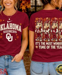 Oklahoma Sooners 2026 NCAA Autumn Festive Cheer T Shirt , NCAA 3D Graphic Tee Oklahoma Sooners 2026 Ncaa Autumn Festive Cheer T Shirt