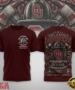 Oklahoma Sooners 2026 NCAA Firefighter Built for the Fire 3D Shirt , NCAA 3D Graphic Tee Oklahoma Sooners 2026 Ncaa Firefighter Built For The Fire 3D Shirt