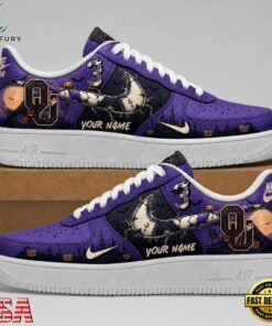 Oklahoma Sooners 2026 NCAA Haunted Moon Halloween Custom Air Force 1 Shoes Sneakers , NCAA New Design Shoes Oklahoma Sooners 2026 Ncaa Haunted Moon Halloween Custom Air Force 1 Shoes Sneakers